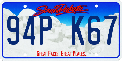 SD license plate 94PK67