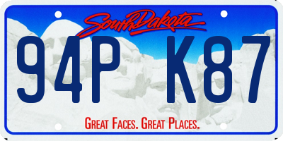 SD license plate 94PK87