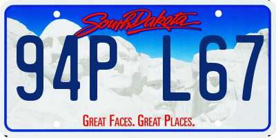 SD license plate 94PL67
