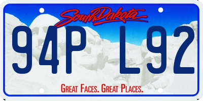 SD license plate 94PL92