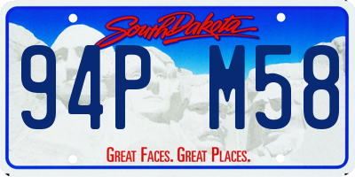 SD license plate 94PM58