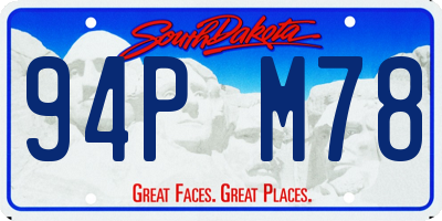 SD license plate 94PM78