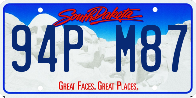 SD license plate 94PM87