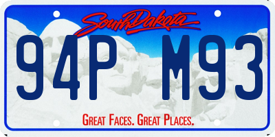 SD license plate 94PM93