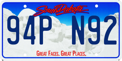 SD license plate 94PN92