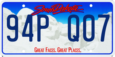 SD license plate 94PQ07