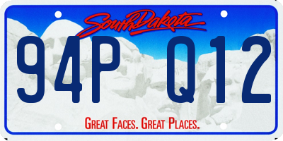 SD license plate 94PQ12