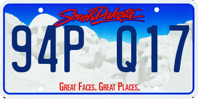 SD license plate 94PQ17