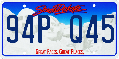 SD license plate 94PQ45