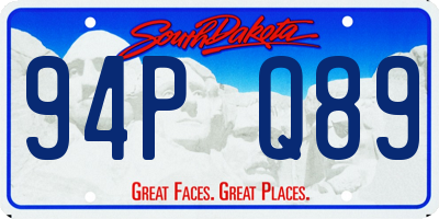 SD license plate 94PQ89