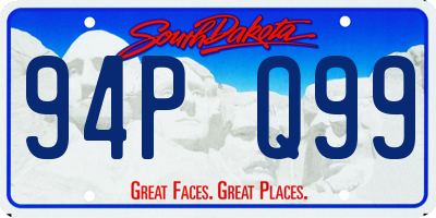 SD license plate 94PQ99