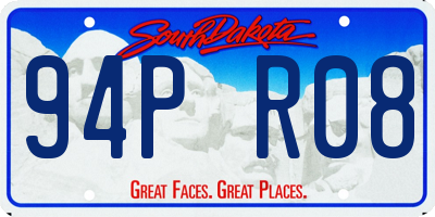 SD license plate 94PR08