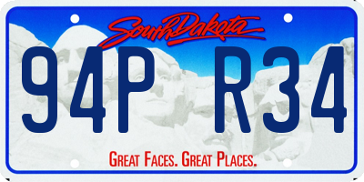 SD license plate 94PR34