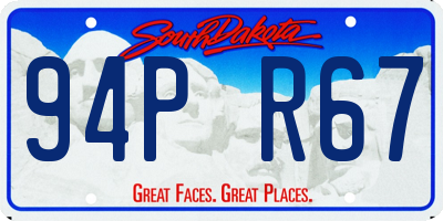 SD license plate 94PR67