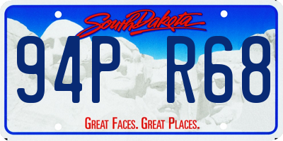 SD license plate 94PR68