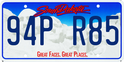 SD license plate 94PR85