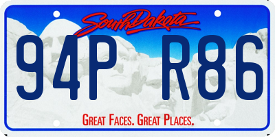 SD license plate 94PR86