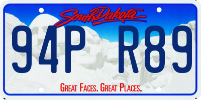 SD license plate 94PR89