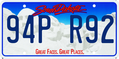 SD license plate 94PR92