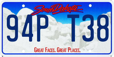 SD license plate 94PT38