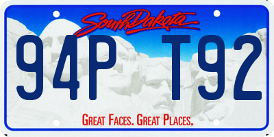 SD license plate 94PT92
