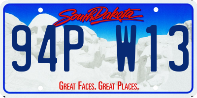 SD license plate 94PW13