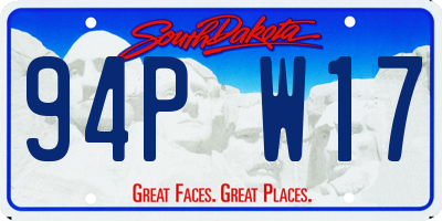 SD license plate 94PW17