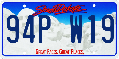 SD license plate 94PW19