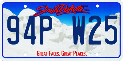SD license plate 94PW25