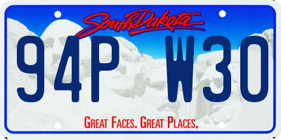 SD license plate 94PW30