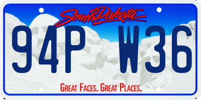 SD license plate 94PW36