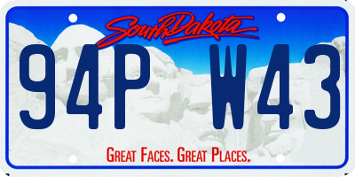 SD license plate 94PW43