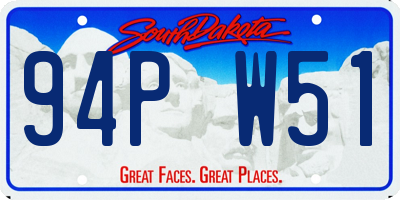 SD license plate 94PW51