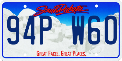 SD license plate 94PW60