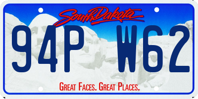 SD license plate 94PW62