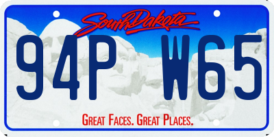 SD license plate 94PW65