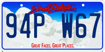 SD license plate 94PW67