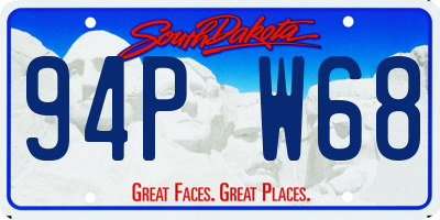 SD license plate 94PW68