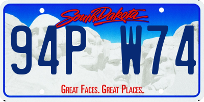 SD license plate 94PW74