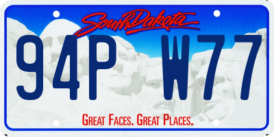 SD license plate 94PW77