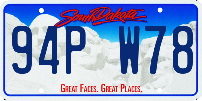 SD license plate 94PW78