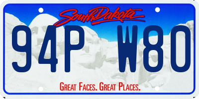 SD license plate 94PW80