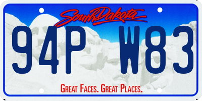 SD license plate 94PW83