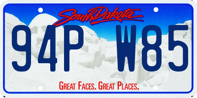 SD license plate 94PW85