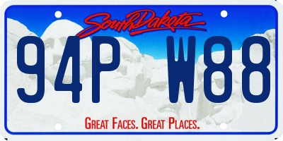 SD license plate 94PW88