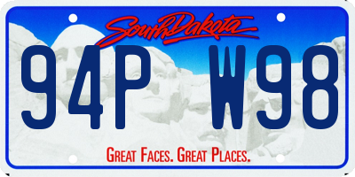 SD license plate 94PW98