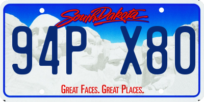 SD license plate 94PX80