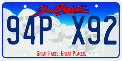 SD license plate 94PX92