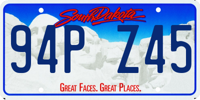 SD license plate 94PZ45