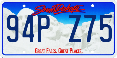 SD license plate 94PZ75